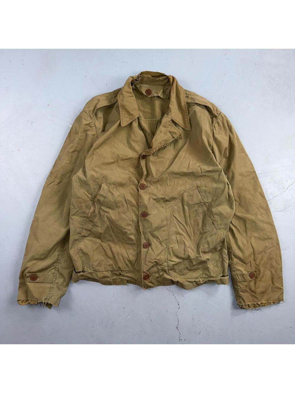 WW2 M41 Army Field Jacket Military 1940s WWII M-1941 Civilian? Unlined Rips